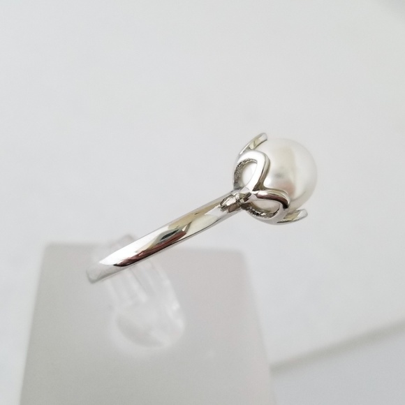 18k Over Sterling Pearl Ring - Picture 2 of 7